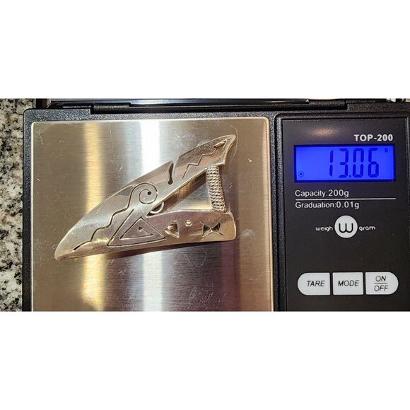 VTG Abstract Post Modern Tribal Triangle Petroglyph Sterling Silver Pin Mexico - Picture 11 of 11